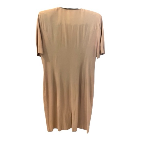 Vintage Danny & Nicole Double Breasted Zebra Print Collar Tan Dress. - Picture 5 of 11